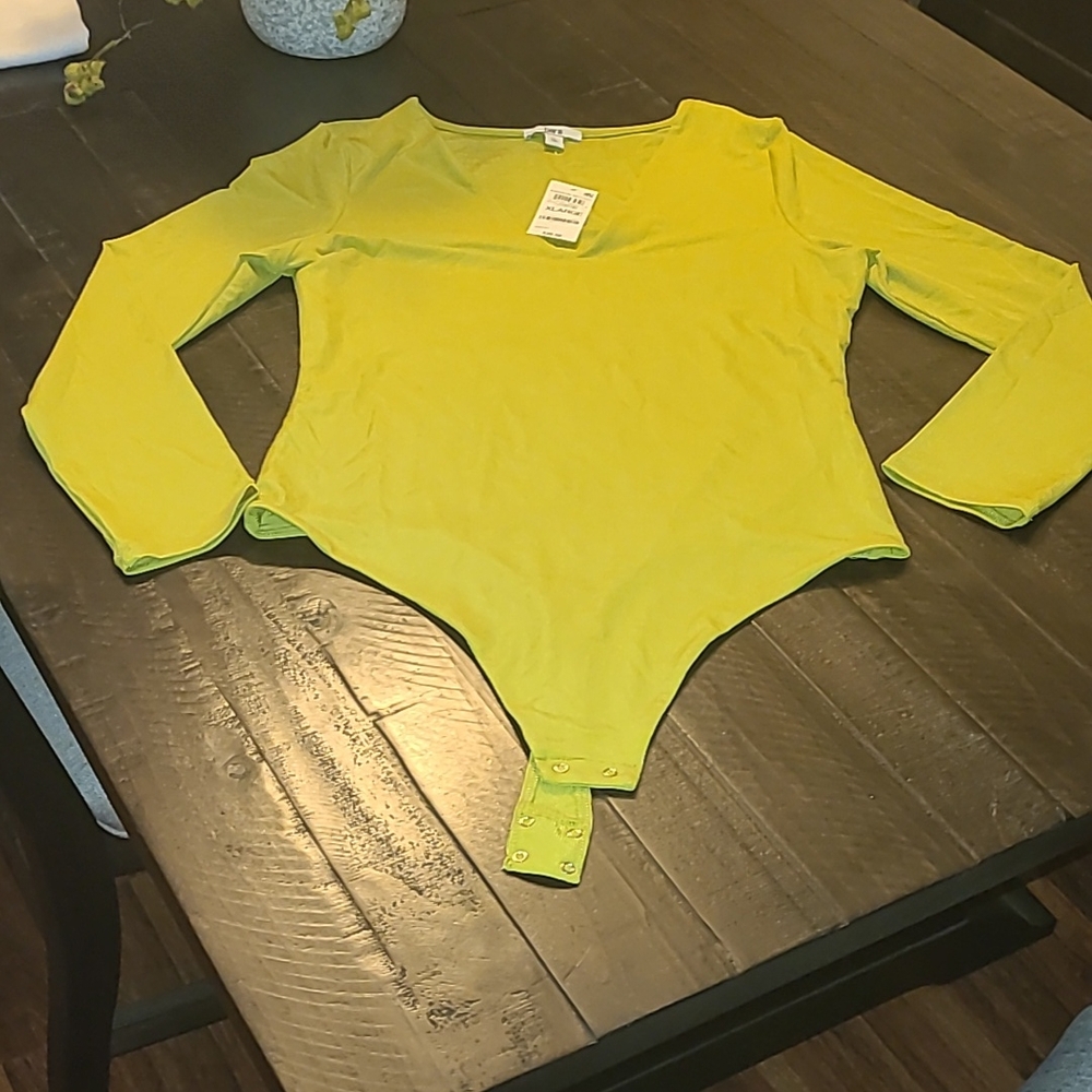 Women BARIII Lime Green One Piece BODYSUIT SIZE XL